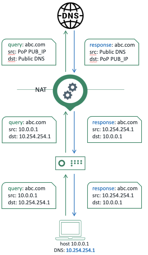 CatoをDNSサーバーとして使用したDNSフローの例 – ナレッジベース